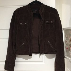 Brown corduroy crop jacket